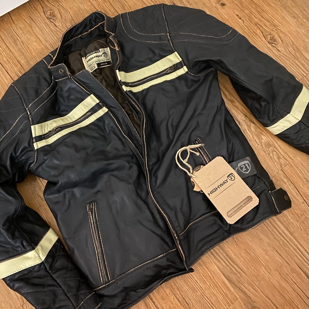 Highway 21 Men’s Leather Riding Jacket